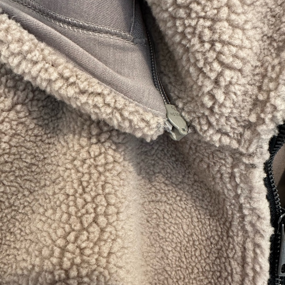 Beige Sherpa Zip-Up Jacket - Picture 7 of 8